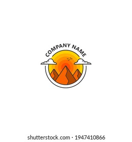 mountain adventure logo or vintage logo 