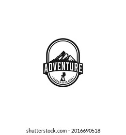 mountain adventure logo in white background