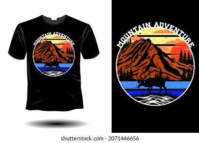 mountain adventure mockup retro vintage design