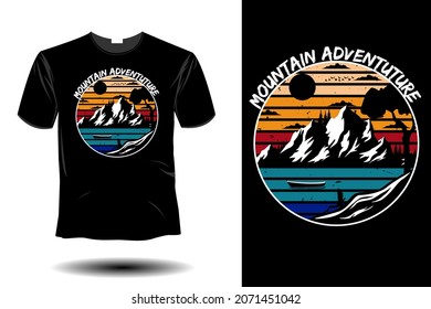 mountain adventure mockup retro vintage design