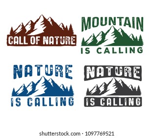 mountain adventure is out there vector sign design template set