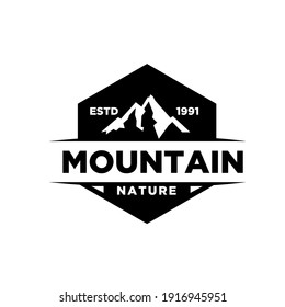 Mountain adventure outdoor badge logo icon design