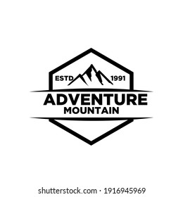 Mountain adventure outdoor badge logo icon design