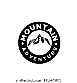 Mountain Adventure Outdoor Badge Logo Icon Design