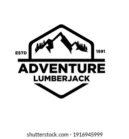 Mountain Adventure Outdoor Badge Logo Icon Design