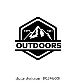 Mountain adventure outdoor badge logo icon design