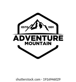 Mountain adventure outdoor badge logo icon design