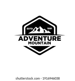 Mountain Adventure Outdoor Badge Logo Icon Design