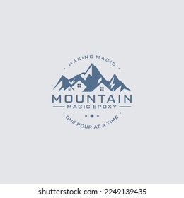 Mountain adventure outdoor badge logo icon design