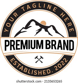 Mountain adventure outdoor badge retro vintage logo