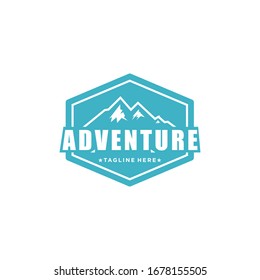 Mountain adventure and outdoor logo design Vector