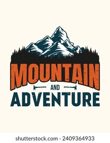 Mountain Adventure Outdoor T-shirt Design