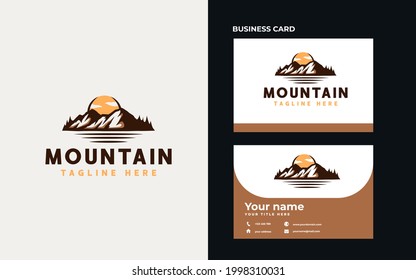 Mountain Adventure and Outdoor Vintage Logo Template. Badge or Emblem Style. Vector Illustration