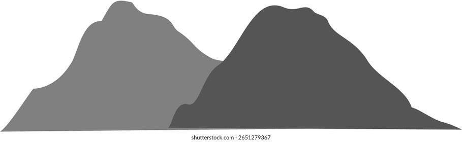 Mountain Adventure Silhouette in Black and White