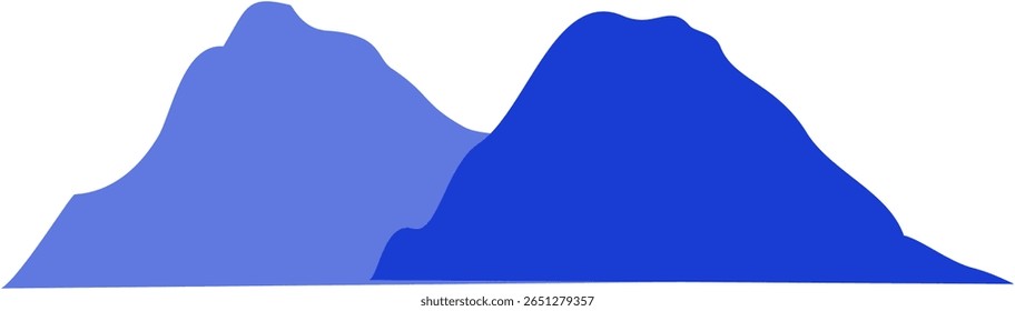 Mountain Adventure Silhouette with Blue Background