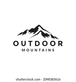 mountain adventure silhouette logo design vector graphic symbol icon sign illustration creative idea