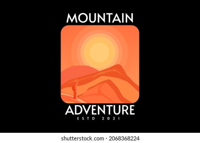 mountain adventure silhouette t shirt design