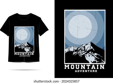 Mountain Adventure Silhouette Tshirt Design