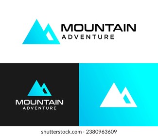 Mountain adventure sport climbing hiking travel logo design.