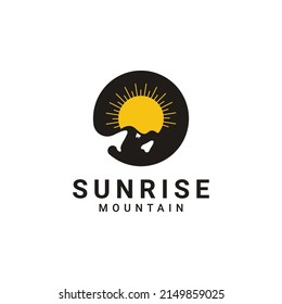 mountain adventure sunrise vector logo design inspiration