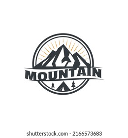 Mountain Adventure Sunshine Logo Design Inspiration Stock Vector ...