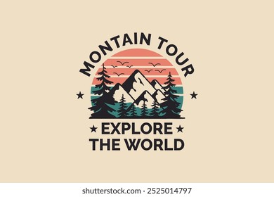 Mountain Adventure Tour Logo for Outdoor and Travel Enthusiasts