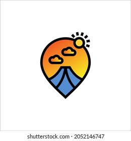 mountain adventure and travel logo vector icon