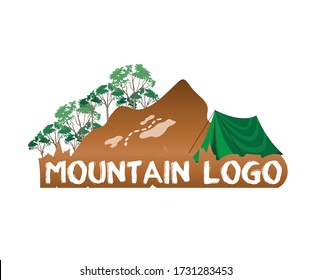 Mountain, adventure and trekking theme based colorful vector logo with dummy text on white background.