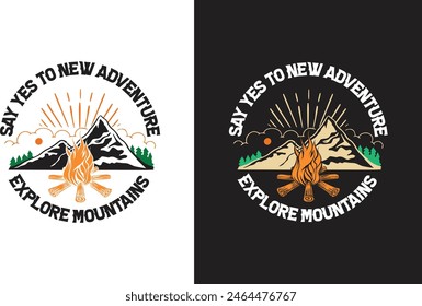 Mountain Adventure t-shirt design, explore the mountain, vintage vibes