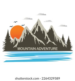 Mountain Adventure T-shirt Design Vector Illustration