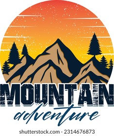 Vector de diseño de camiseta de Mountain Adventure
