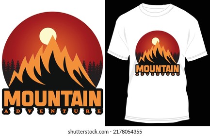 Montaña Adventure T-shirt Ilustración y diseño vectorial: El mejor diseño de camisetas de Mountain Adventure