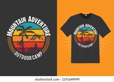 Mountain adventure t-shirt print design template