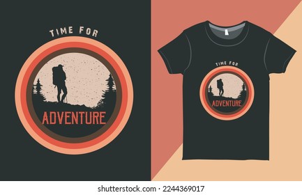 Ilustración vectorial de camisetas de Mountain Adventure, adecuada para camisetas y otros usos	