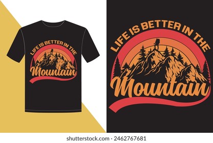 Mountain adventure and typography t-shirt design.