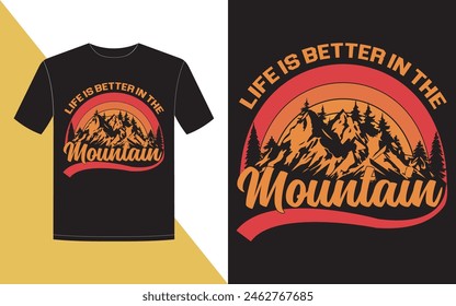 Mountain adventure and typography t-shirt design.