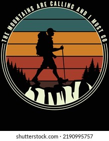 Mountain Adventure typography vector t-shirt design.