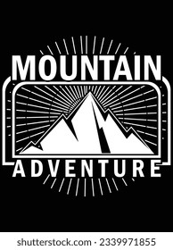 Mountain adventure vector art design, eps file. design file for t-shirt. SVG, EPS cuttable design file svg