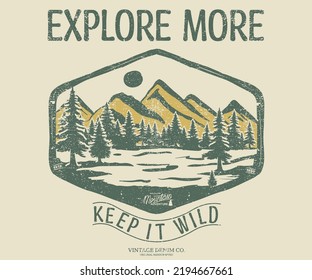 Mountain adventure vector graphic print design for apparel  sticker  poster  background   others  Mount outdoor t  shirt artwork design  Vintage artwork 