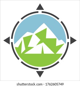 Berg und Abenteuer. Vektorgrafik