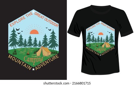 Mountain Adventure Vector Illustration T-shirt Design