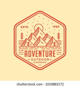 Mountain Adventure - vector logo/icon illustration