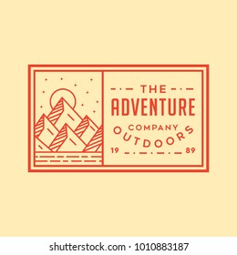 Mountain Adventure - vector logo/icon illustration