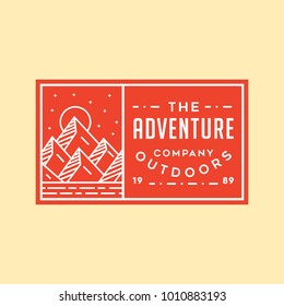 Mountain Adventure - vector logo/icon illustration