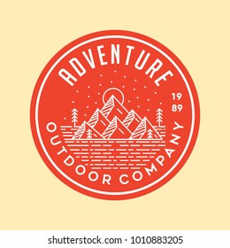 Mountain Adventure - vector logo/icon illustration