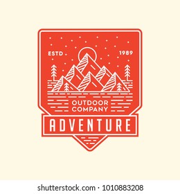 Mountain Adventure - vector logo/icon illustration