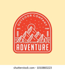 Mountain Adventure - vector logo/icon illustration