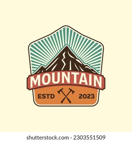 Mountain Adventure Vintage Badge Logo