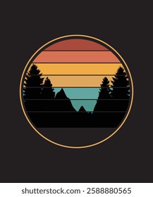 Mountain Adventure Vintage Retro T-Shirt Design