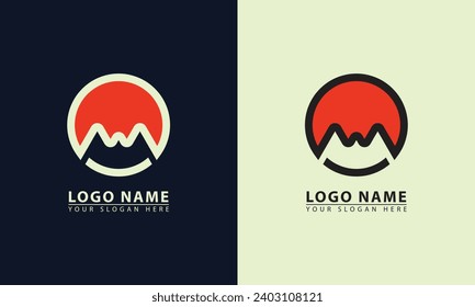 Logo de un icono de Mountain adventurer. Logo del icono del vector de diseño plano de Mountain adventurer.